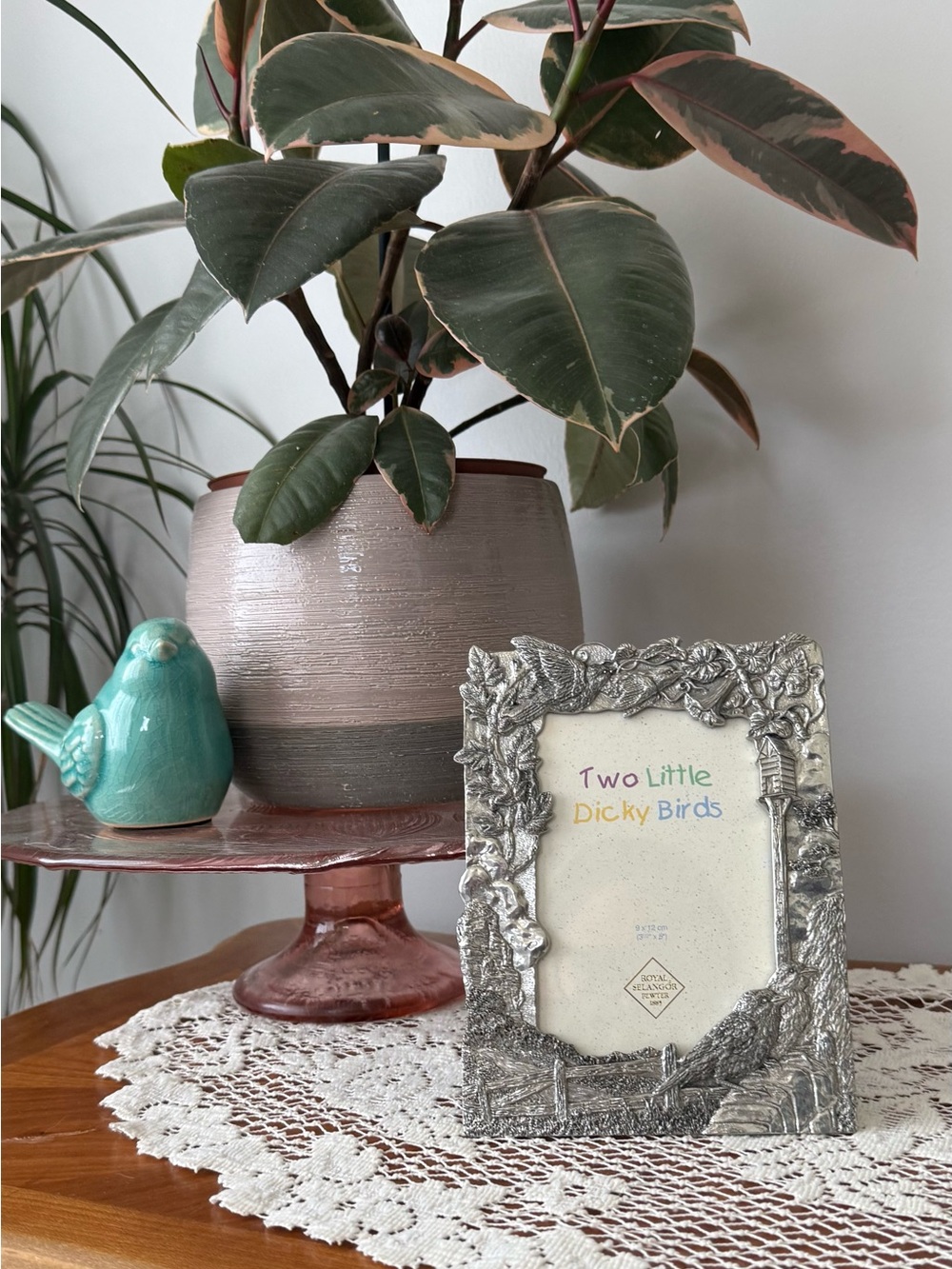 Silver Ornate Picture Frame - Two Little Dicky Birds